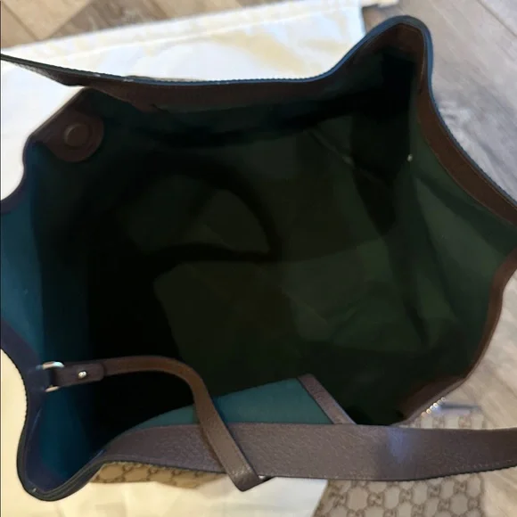 NWOT Look a like Gucci Brown Shoulder Bag with Green and Red Stripes - Picture 5 of 14